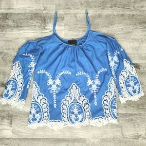 EUC Cynthia Rowley XL Cold Shoulder Blouse